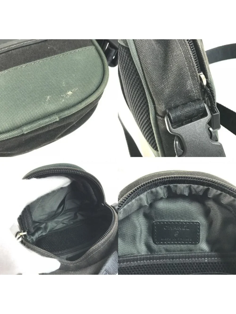 Chanel Shoulder Bag CC Logo Canvas Black